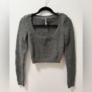 SKIMS Cozy Knit Scoop Neck Crop Top Fuzzy